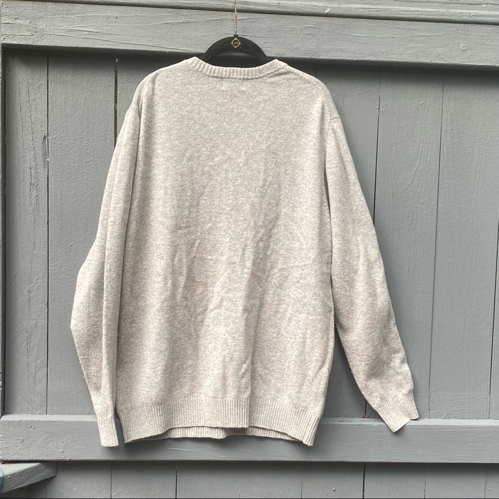 LL BEAN LAMBSWOOL SWEATER Graphite Gray Quality neutral comfy - Picture 6 of 6
